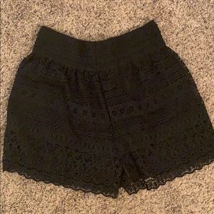 Black lace shorts